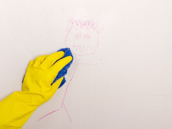 Cleaning crayon off of wall paint